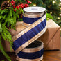 2.5" X 5YD Navy With Platinum Edge Ribbon