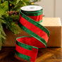 2.5" X 5YD Red With Green Edge Ribbon