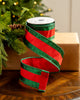 2.5" X 5YD Red Ribbon With Green Edge