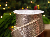 2.5" X 10YD Light Gold Glitter Ribbon