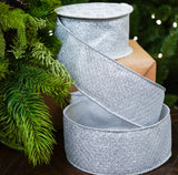 2.5" X 10YD Silver Mesh Ribbon