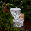 2.5" X 10YD White Velvet Sequined Ribbon