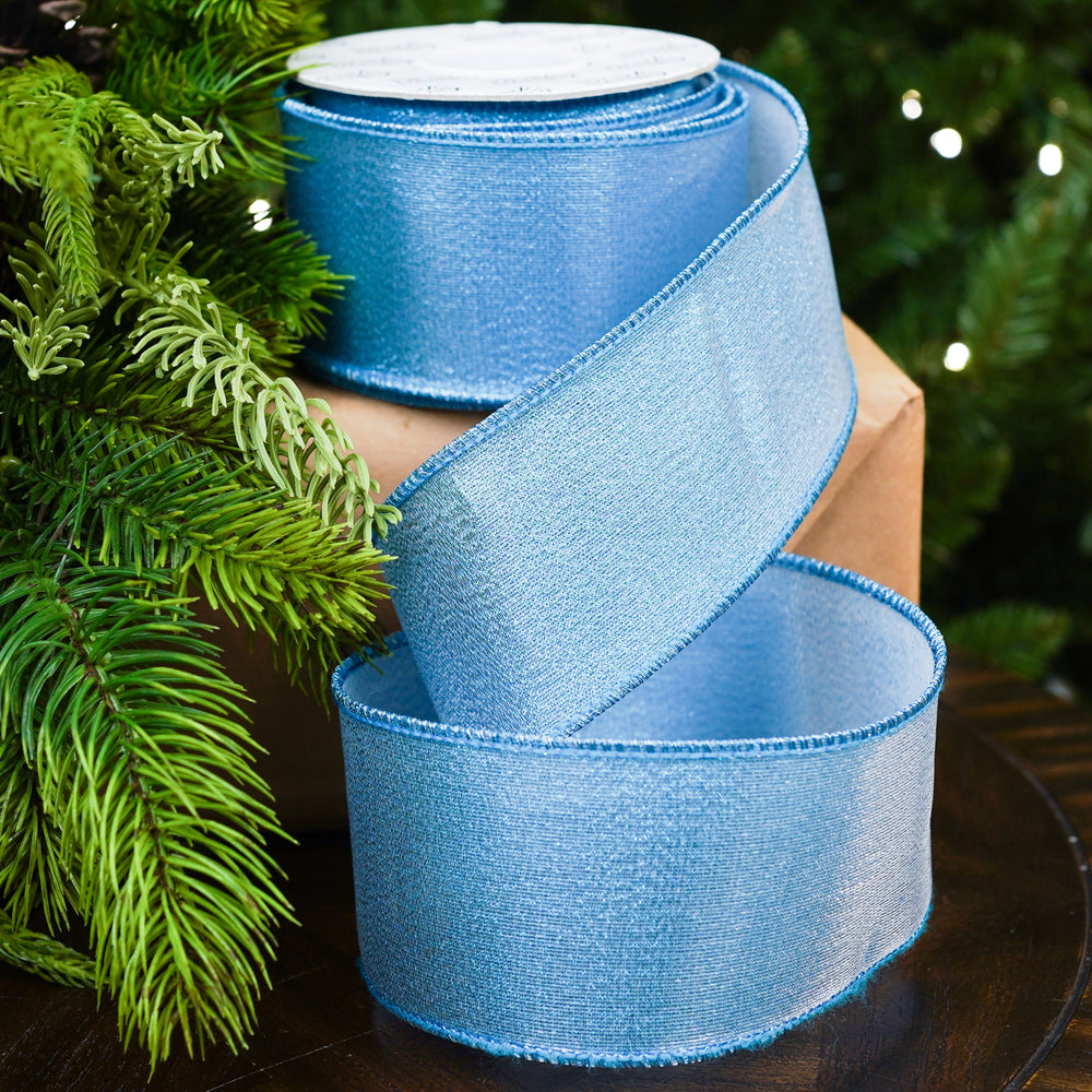 2.5" X 10YD Blue Metallic Ribbon