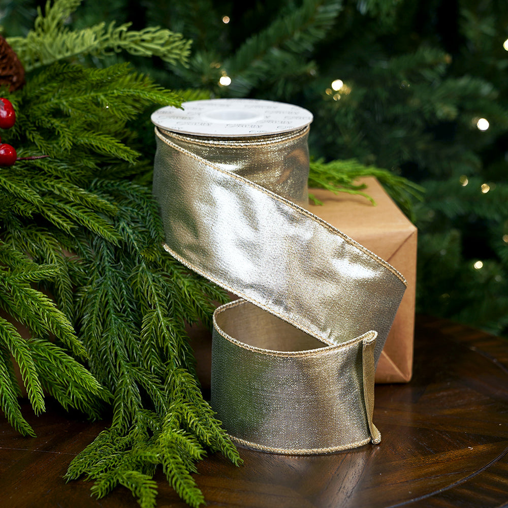 2.5" X 10YD Champagne Metallic Ribbon