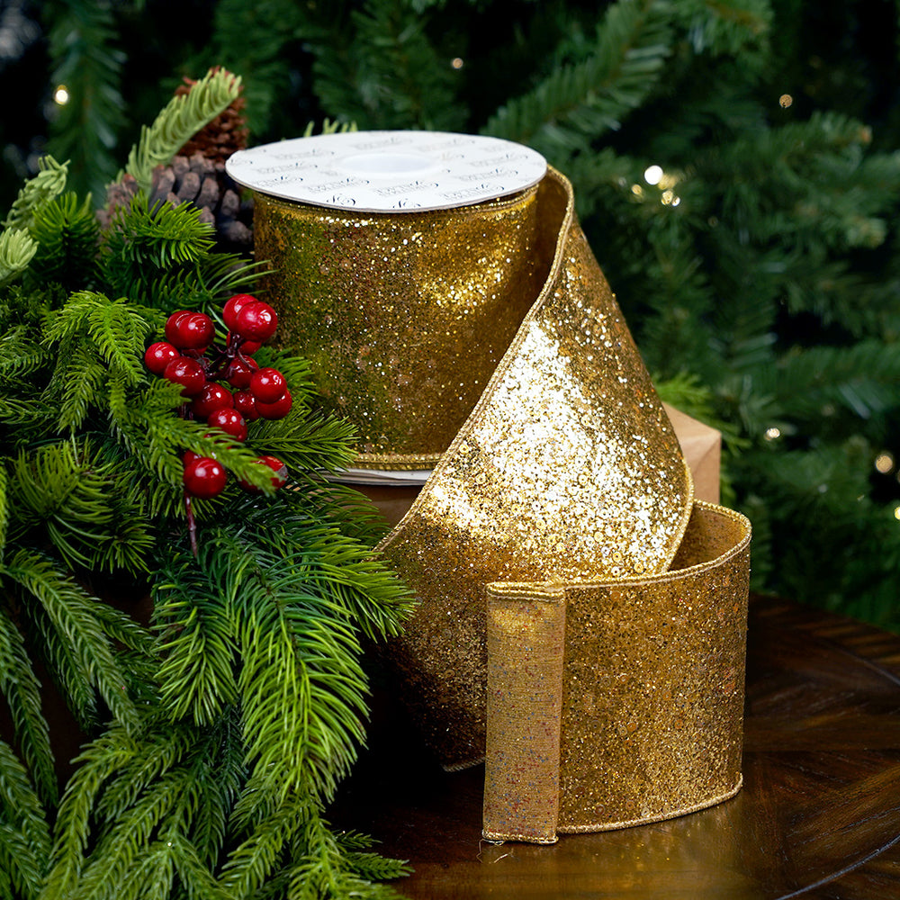 2.5" X 10YD Gold Metallic Ribbon