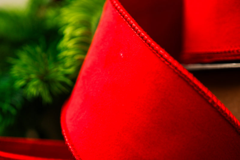 Cinta de terciopelo roja de 2.5" X 10YD