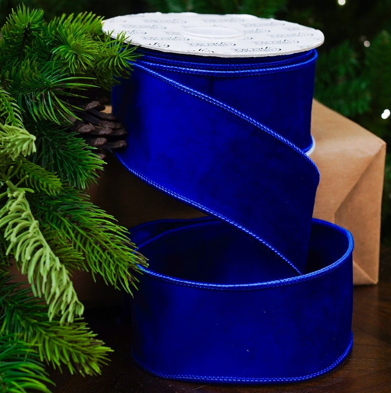 Cinta de Terciopelo Azul Rey de 2.5" X 10YD
