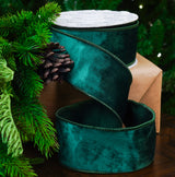 2.5" X 10YD Green Velvet Ribbon