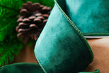 2.5" X 10YD Green Velvet Ribbon