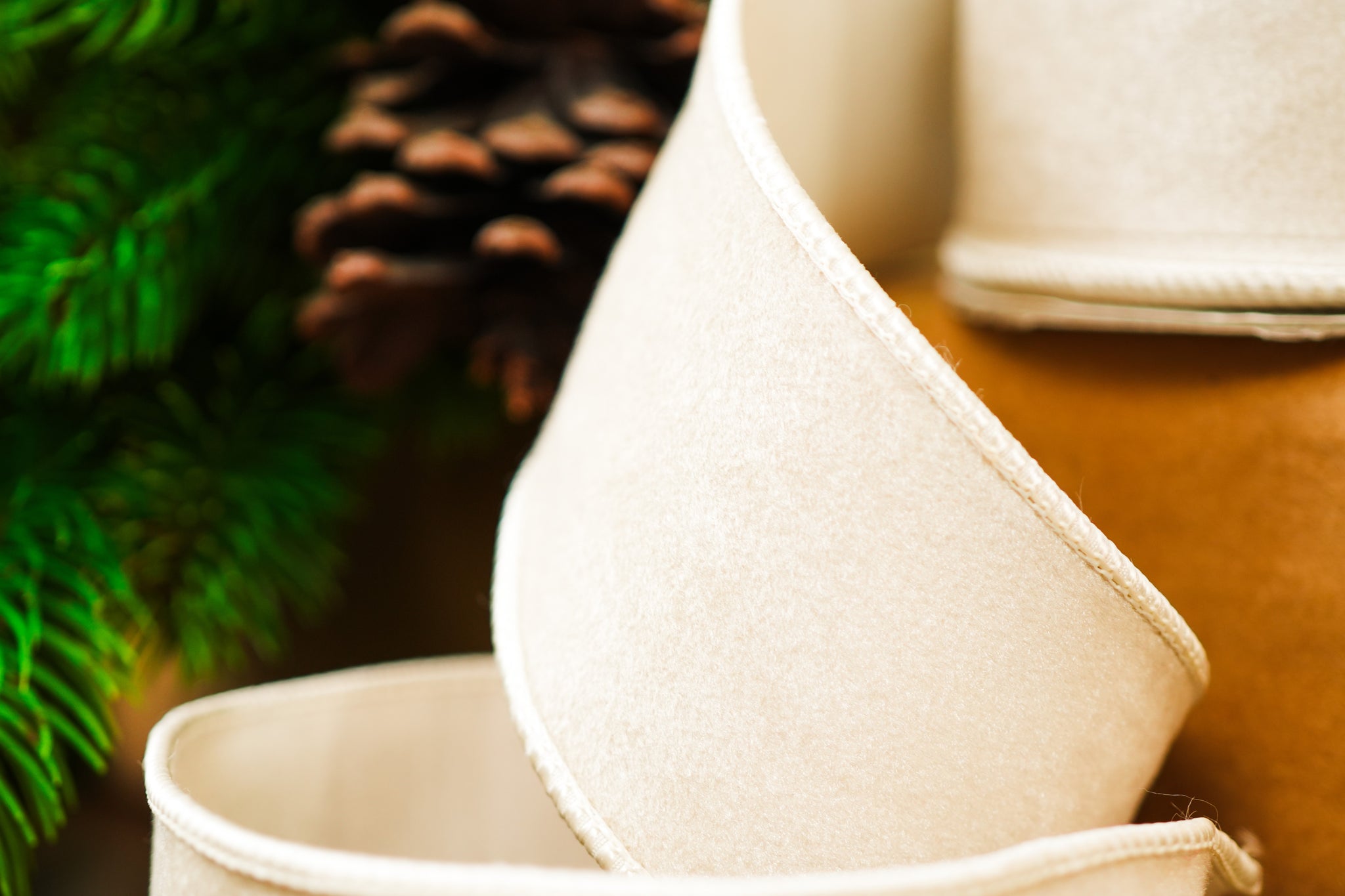 2.5" X 10YD Ivory Velvet Ribbon