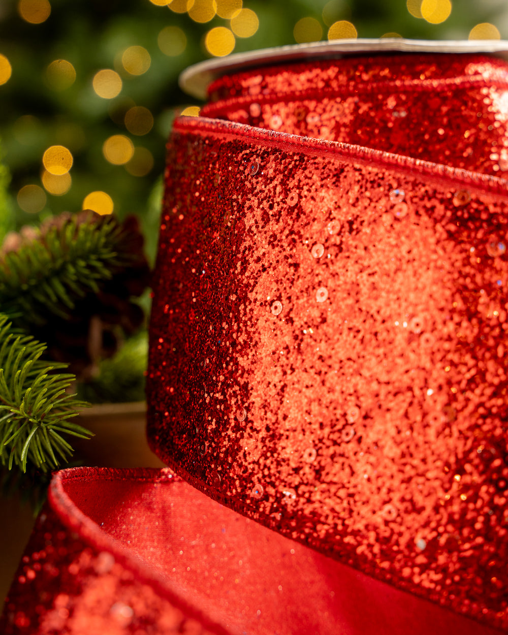 4" X 10YD Red Mesh Ribbon