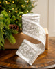 Cinta de terciopelo blanco de 4" x 5 yardas con joyas plateadas