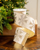 4" X 10YD Ivory Ribbon With Gold Glitter Snowflakes