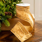 4" X 5YD Gold Ribbon With Beaded Trim