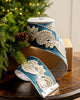 4" X 5YD Blue Velvet Ribbon With Pearls & Silver Jewels