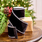 4" X 5YD Black Velvet Ribbon With Swarovski Trim
