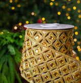 4" X 5YD Gold Beaded Jewel Trim Ribbon