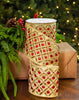 4" X 5YD Gold Beaded With Red Jewel Trim Ribbon