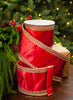 4" X 5YD Red Velvet Ribbon With Beaded Trim