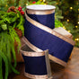 4" X 10YD Navy Platinum Edge Ribbon