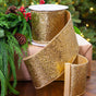 2.5" X 10YD Gold Glitter Ribbon