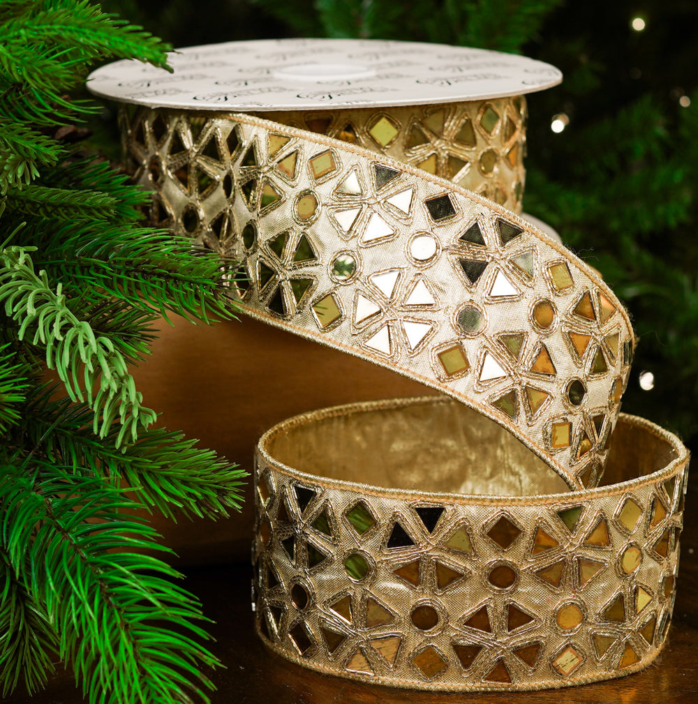 3" X 10YD Gold Mirror Ribbon