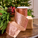 4" X 10YD Rose Glitter Ribbon