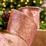4" X 10YD Rose Glitter Ribbon