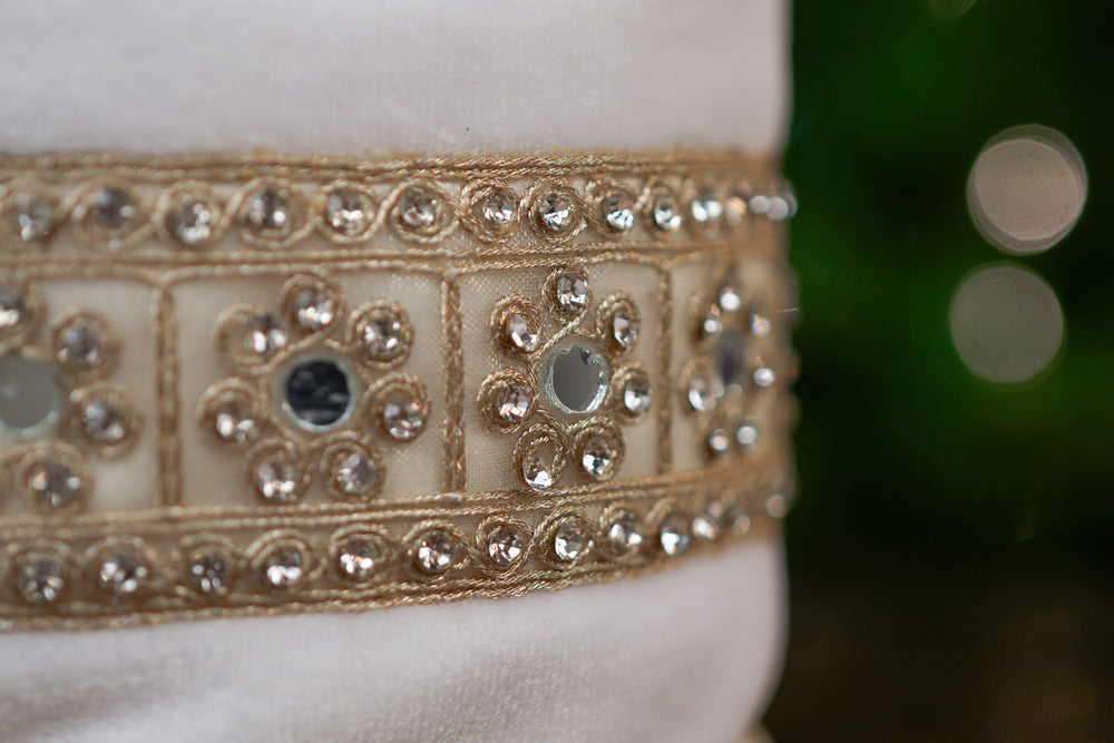 4" X 10YD Gold Jewel Ribbon with Jewels