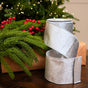 4" X 10YD Silver Velvet Glitter Ribbon