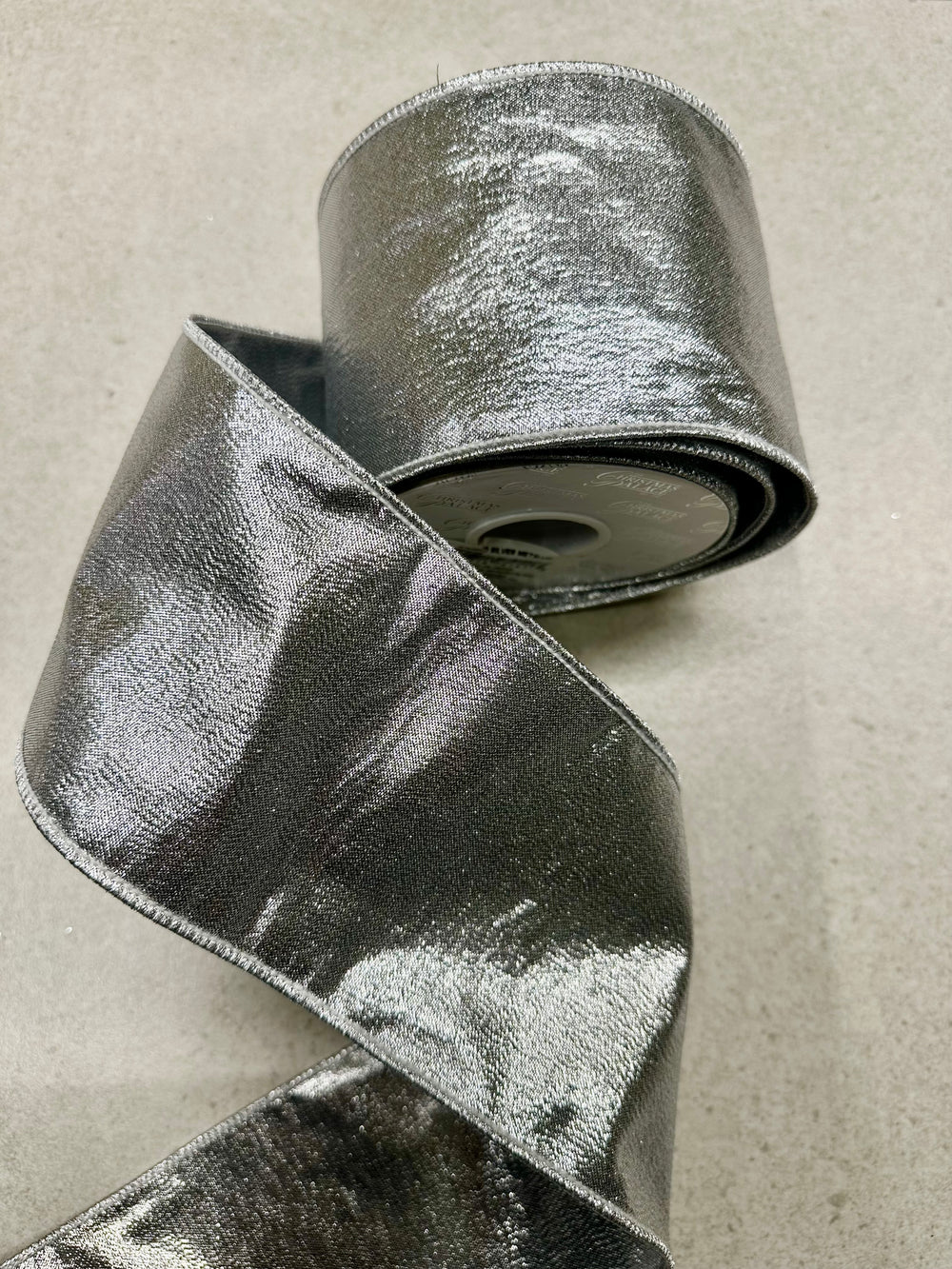4" X 10YD Silver Metallic Ribbon