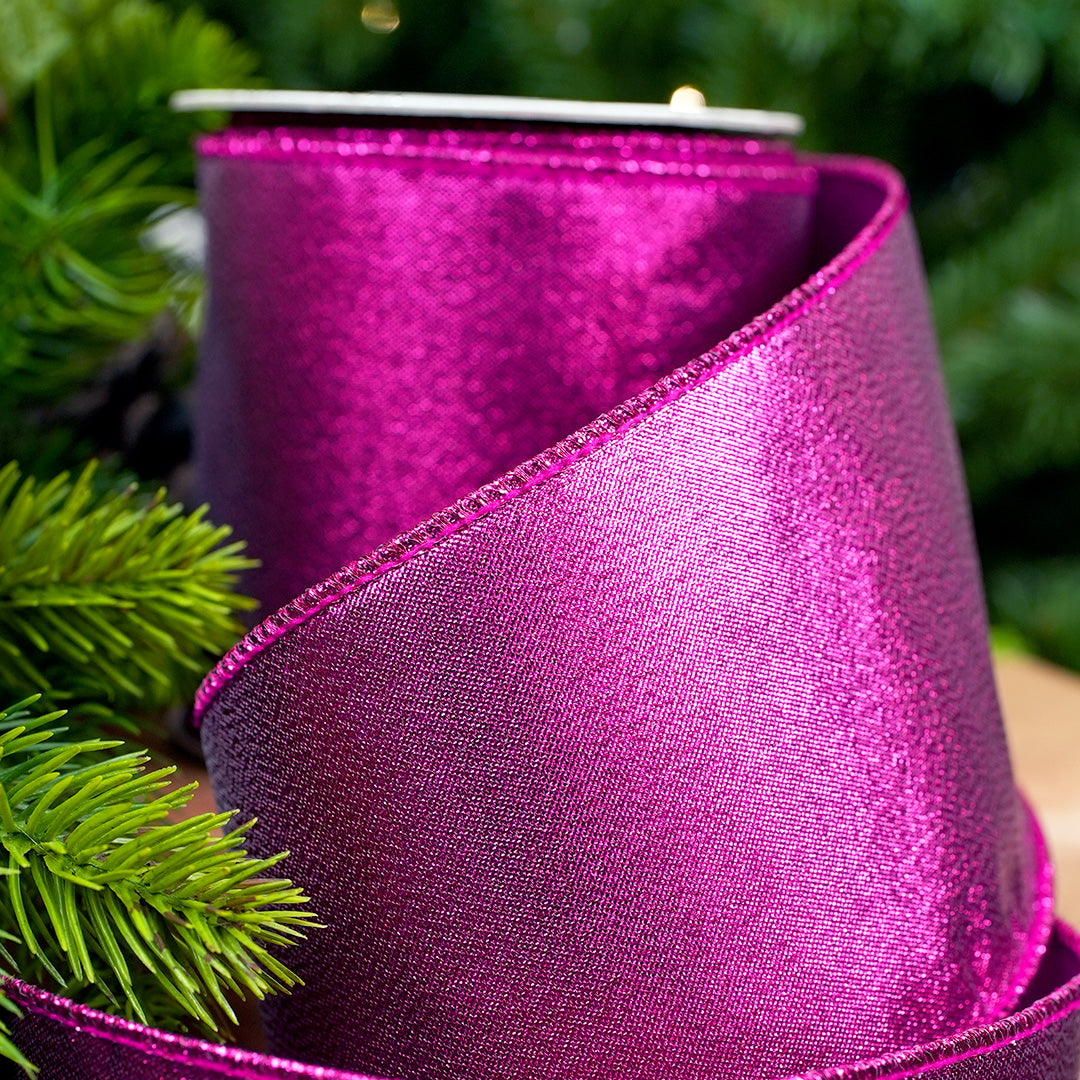 4" X 10YD Pink Metallic Ribbon