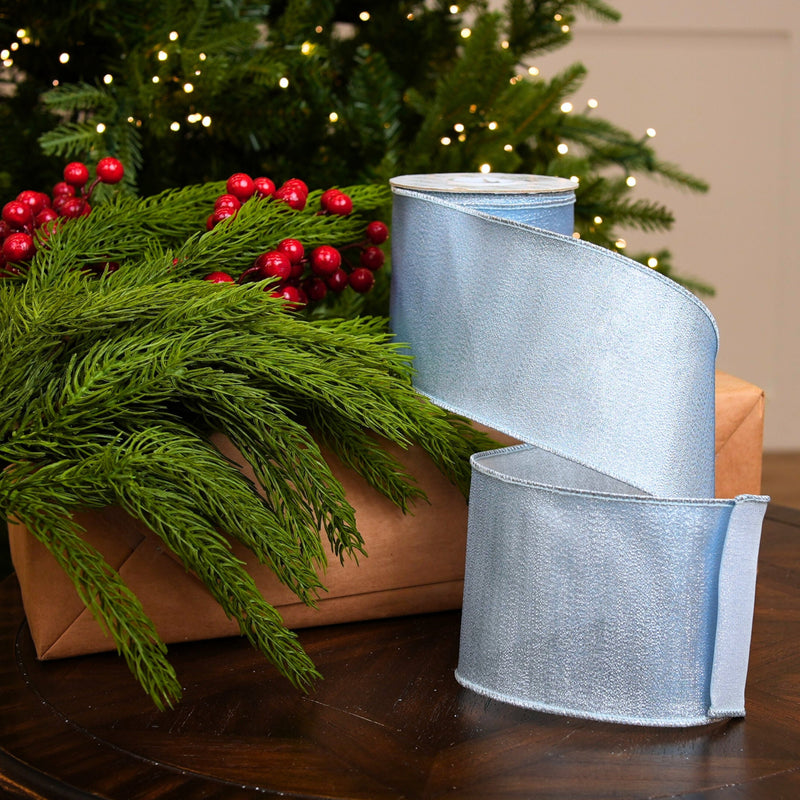 4" X 10YD Blue Metallic Ribbon
