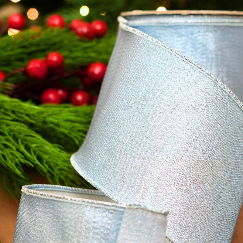 4" X 10YD Blue Metallic Ribbon