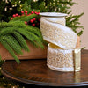 4" X 5YD Ivory Beaded Velvet Ribbon