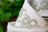 4" X 5YD White Embroidery Velvet Ribbon
