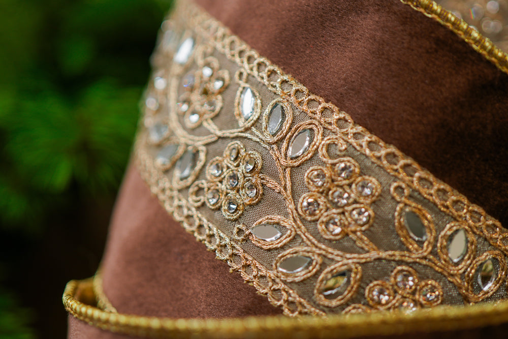 4" X 5YD Brown Velvet Ribbon