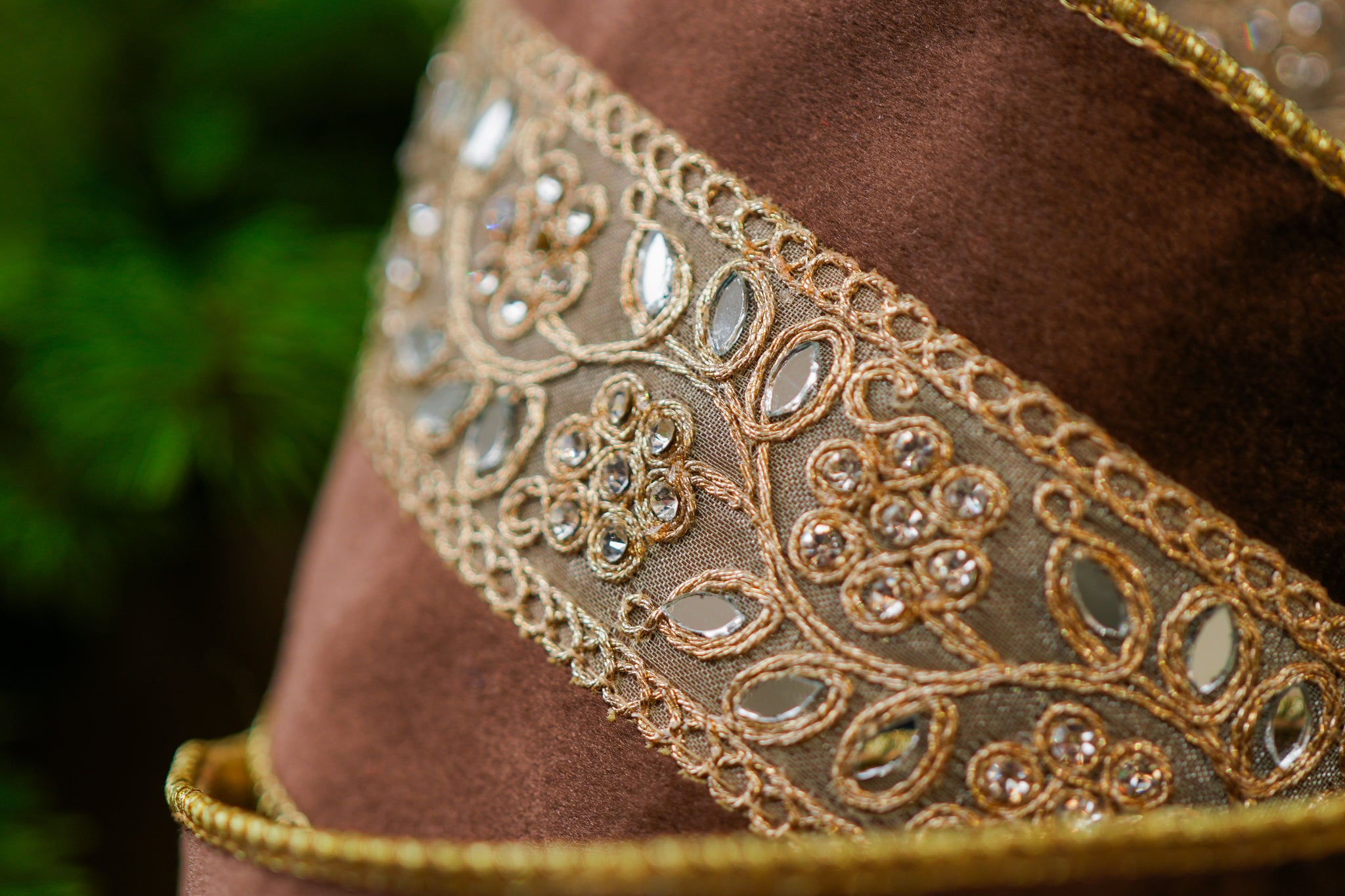 4" X 5YD Brown Velvet Ribbon