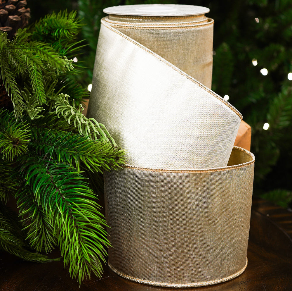 4" X 10YD Gold Metallic Ribbon