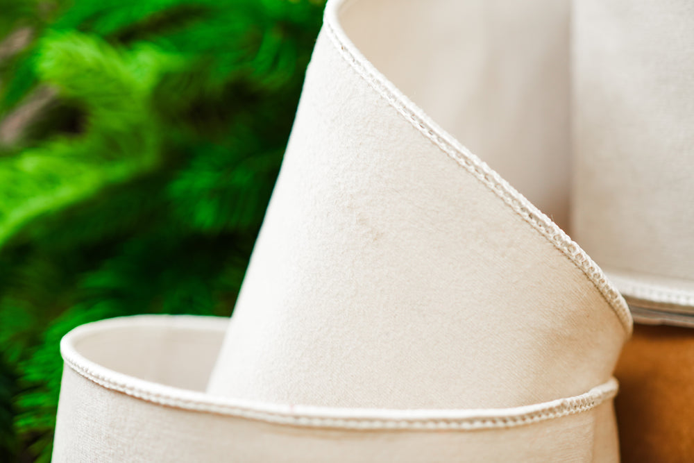 4" X 10YD Ivory Velvet Ribbon