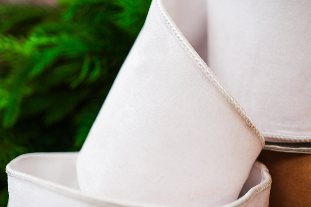 4" X 10YD White Velvet Ribbon