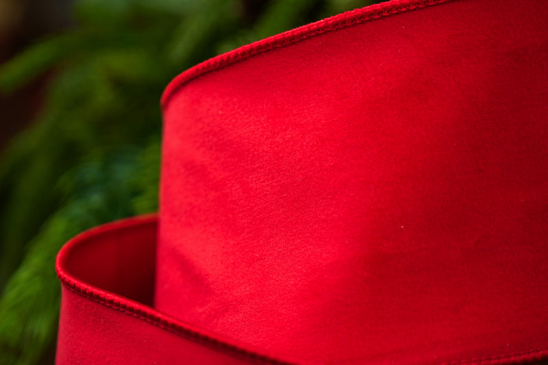 Cinta de terciopelo roja de 10 yardas x 10 cm
