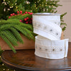 4" X 10YD Ivory Jeweled Ribbon
