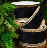 4" X 10YD Black Velvet Ribbon