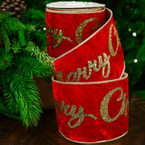 4" X 10YD Merry Christmas Ribbon