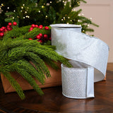 4" X 10YD Silver Mesh Ribbon