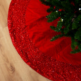 60" Red Sequin Tree Skirt