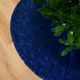 60" Navy Sequin Tree Skirt