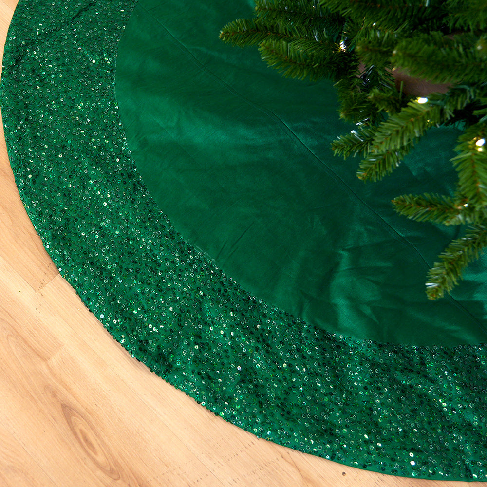 60" Emerald Sequin Tree Skirt