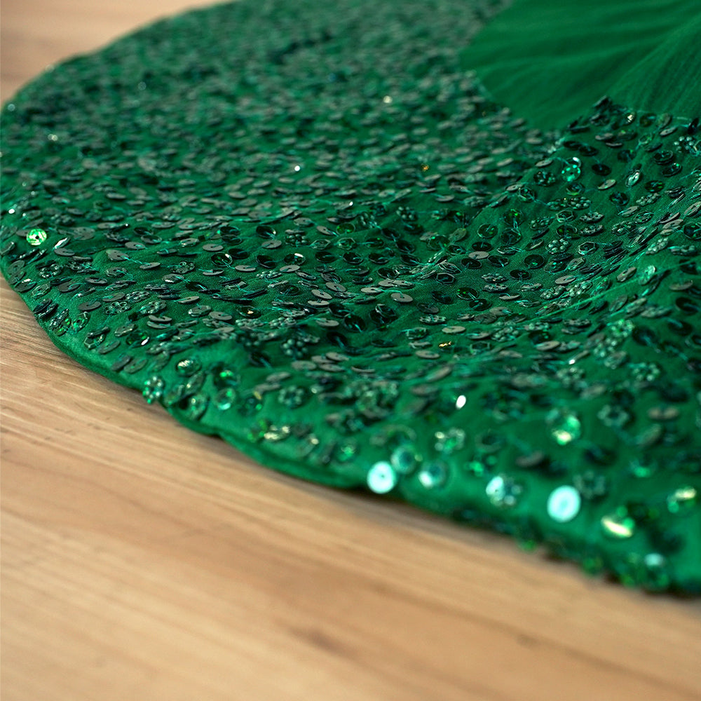 60" Emerald Sequin Tree Skirt